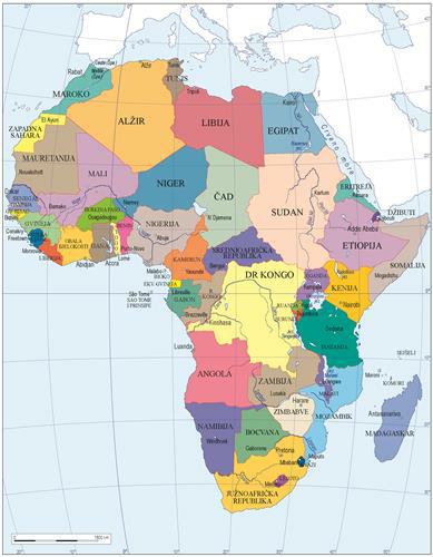 karta azije države Afrika | Proleksis enciklopedija karta azije države