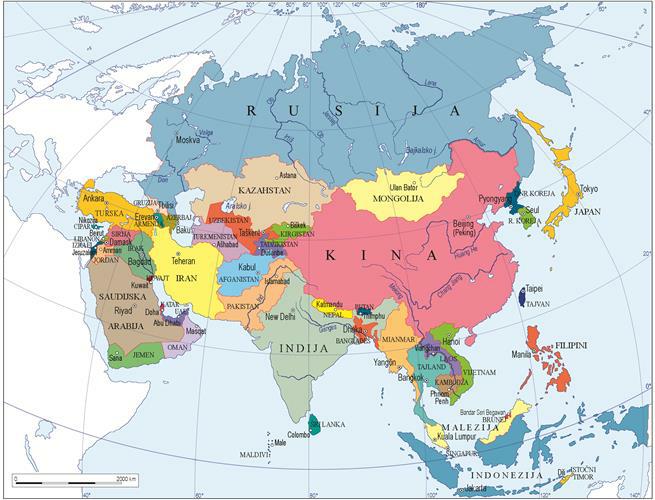 zemljopisna karta azije Azija | Proleksis enciklopedija zemljopisna karta azije